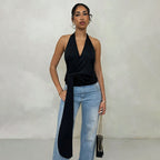 Women's Deep-V Halter Backless Top
