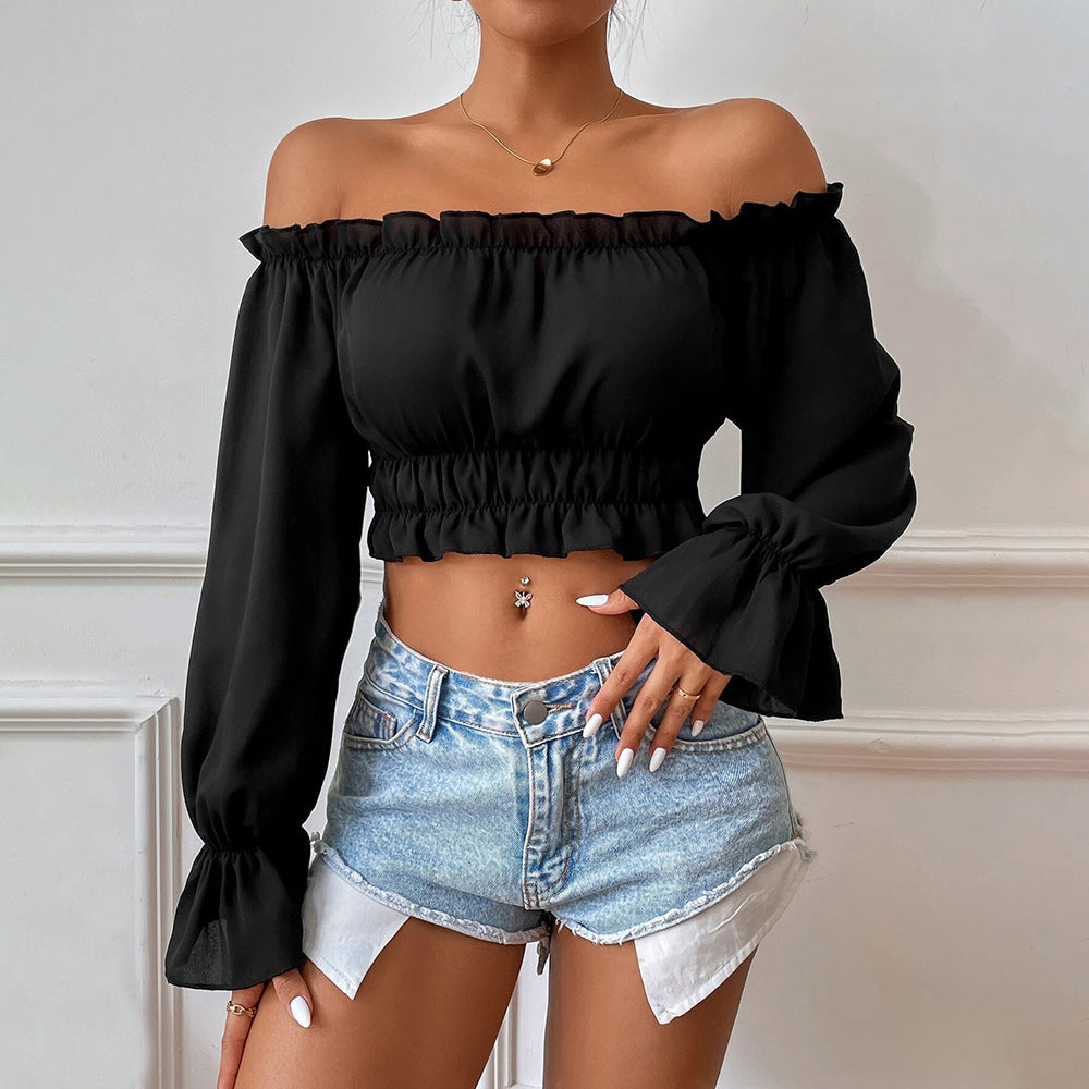 Women's Long-Sleeve Waist-Fit Casual Top