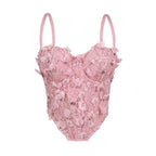 Women's Handmade Floral Beaded Boning Corset Bra Slim Fit With Brassiere