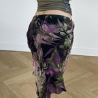 Retro Color Blending Niche Printed Fashionable Skirt For