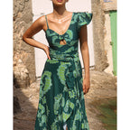 Asymmetric Ruffled One-piece Swimwear