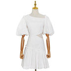 Women's Ruffle Puff-Sleeve Vacation Mini Dress