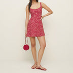 Floral Square-Neck Backless Dress