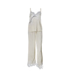 Women's Satin Lace Suspender Trouser Pajama Set