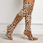Women's Leopard-Print Stiletto Boots