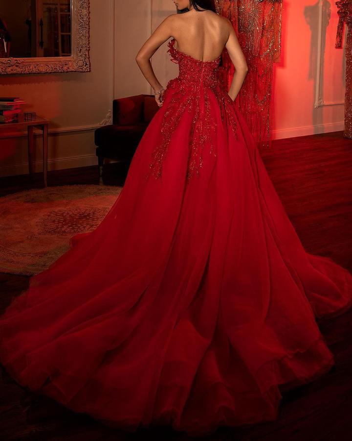 Women's Red Sequin Off-Shoulder Formal Swing Dress
