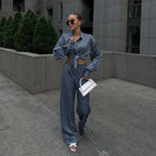 Printed Long Sleeve Collared Shirt Drooping
