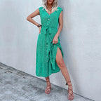 Women's Women's's Summer Vacation Printed Short Sleeve Dress
