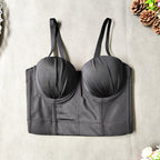 's Solid Color Milk Silk Pleated Chest Cup Small Sling Youth