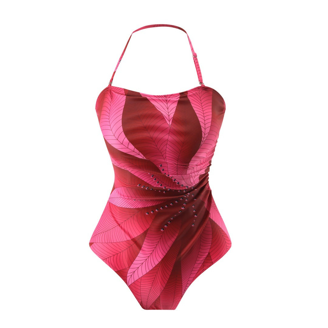 Conservative Digital One-piece Swimwear