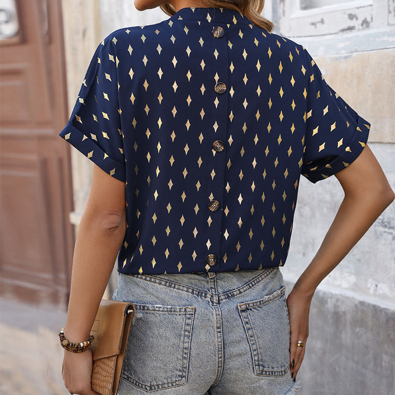 Women's Summer Women Diamond Bronzing Shirt Women