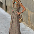 Women's Ruffle-Trim Floral V-Neck Maxi Dress