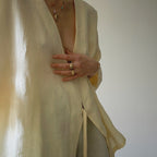 V-Neck Lace-Up Kimono Cardigan Shirt