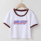 Women's Graphic Letter Print Cropped T-Shirt