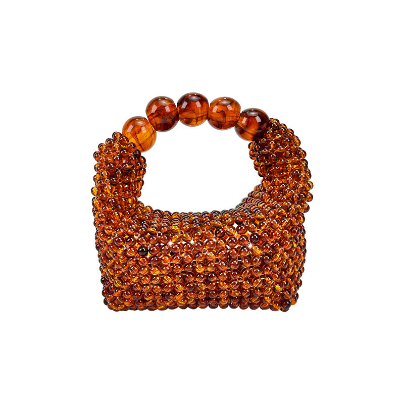 Women's Amber Beaded Dumpling Handbag