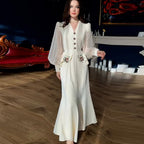 Embroidered Elegant Lady Long Fishtail Dress
