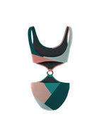 Contrast Color One-piece Swimwear