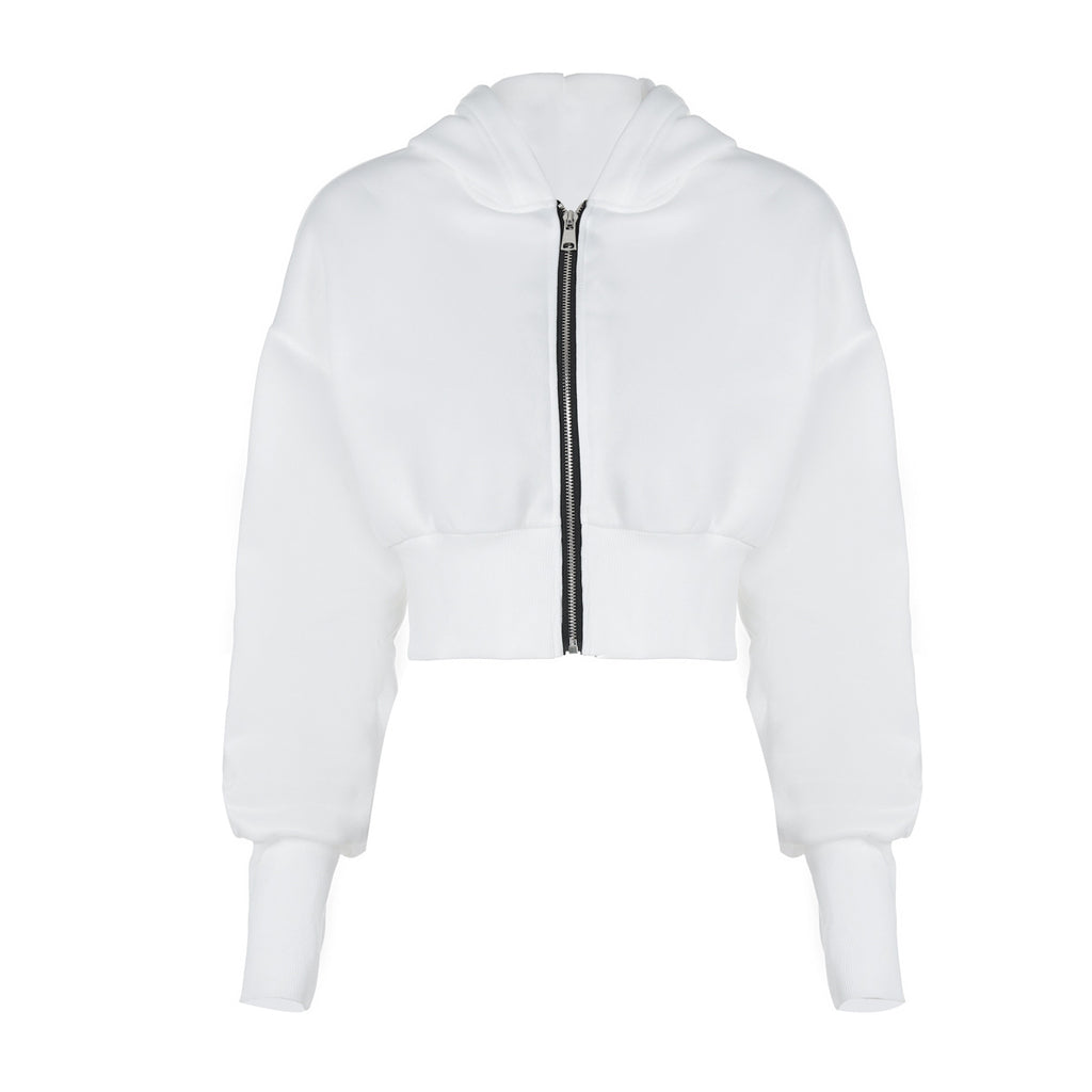 Women's Autumn Winter Cardigan Zipper Hooded Long Sleeve Knitted Coat
