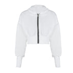 Women's Autumn Winter Cardigan Zipper Hooded Long Sleeve Knitted Coat