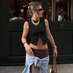 Women's Knitted Button-Up Cardigan Vest