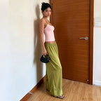 Summer Women Slim Fit Sexy Sling Vest Solid Color Casual