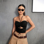 Women’s Tie-Back Cropped Spaghetti-Strap Camisole Top