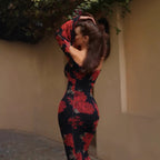 Women's Floral Off-Shoulder Fitted Dress