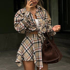 Street Retro Set of Long Sleeved Plaid
