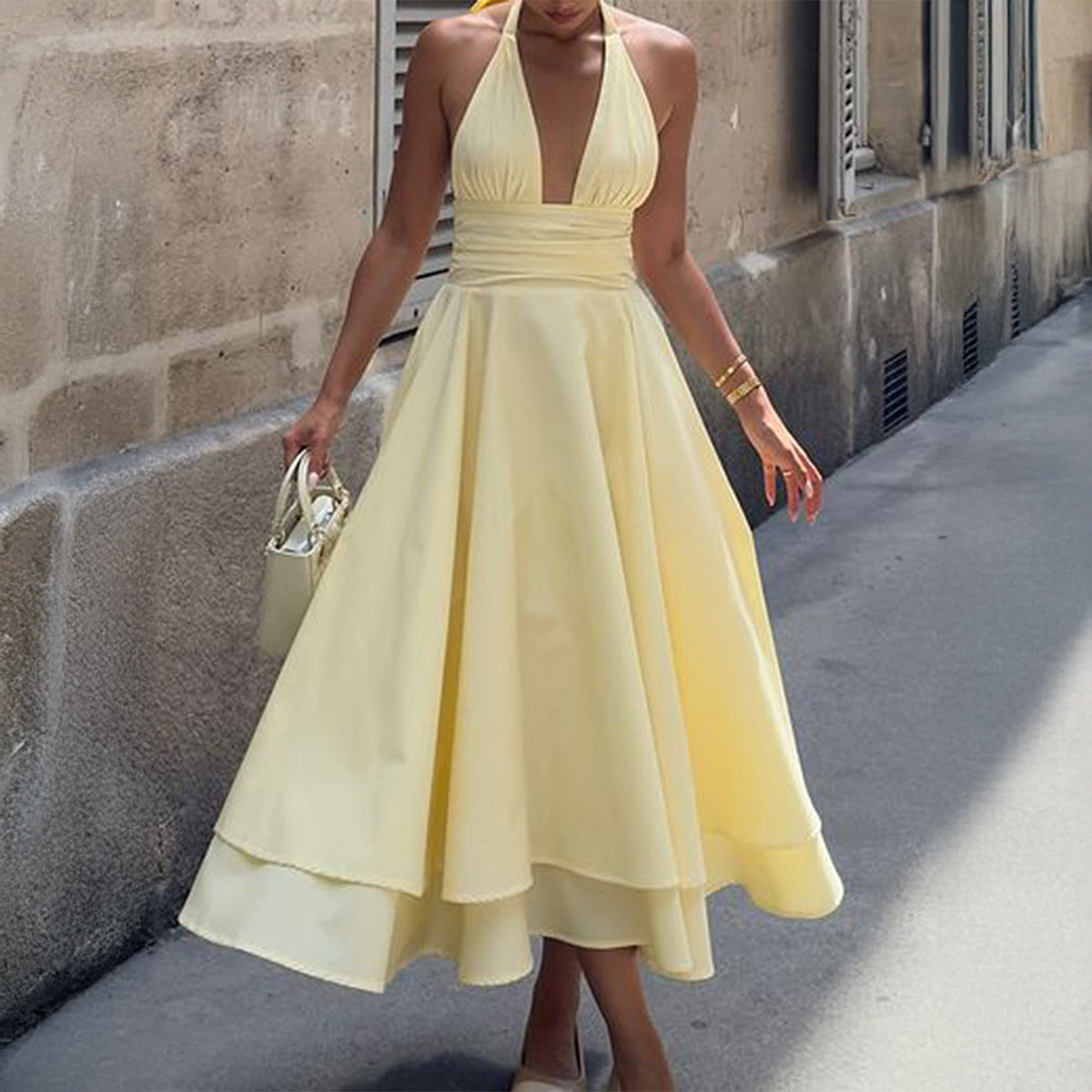 Women's Halter Tie Sleeveless Princess Dress