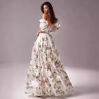Off-Shoulder Organza Evening Dress