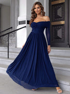Women's Off-Shoulder Mesh Dress