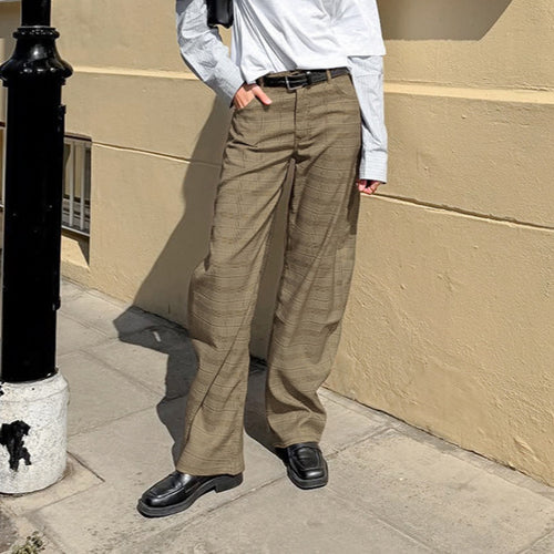 Spring Arrival Niche Design Plaid Matchet Pants Women Casual Loose Slimming Casual Pants