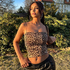Women’s Leopard Print Strapless Crop Camisole