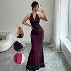 Summer Halter Mesh Sleeveless Dress