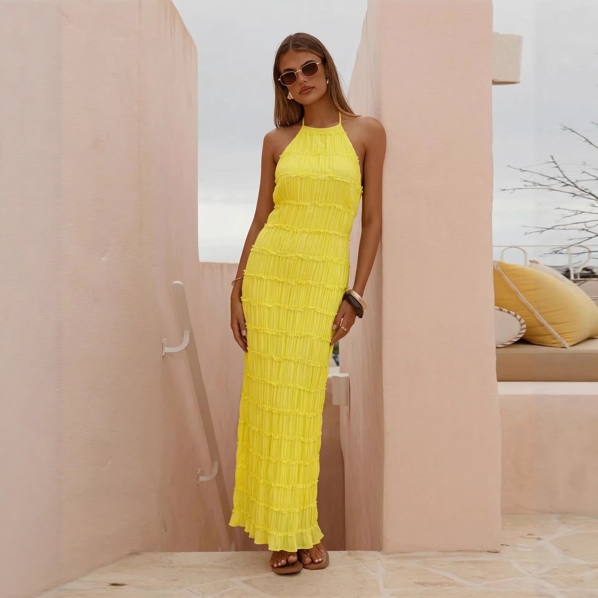 Women's Lace Backless Dress