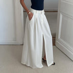 High Waist Ruched Skirt High Sense Slit