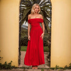 Women's Red Off-Shoulder Cocktail Dress