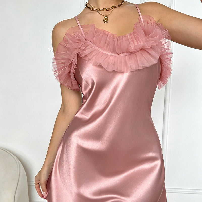 Pajamas Lace Splicing Sling Nightdress Dress