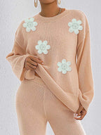 Beige Coat 5 White Flower Beads