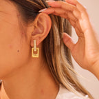 Geometric Diamond Stud Earrings