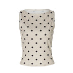 Women's Women’s Khaki Polka Dot Sleeveless Tank Top