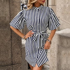 Women's Women's's Summer Striped Shirt Dress