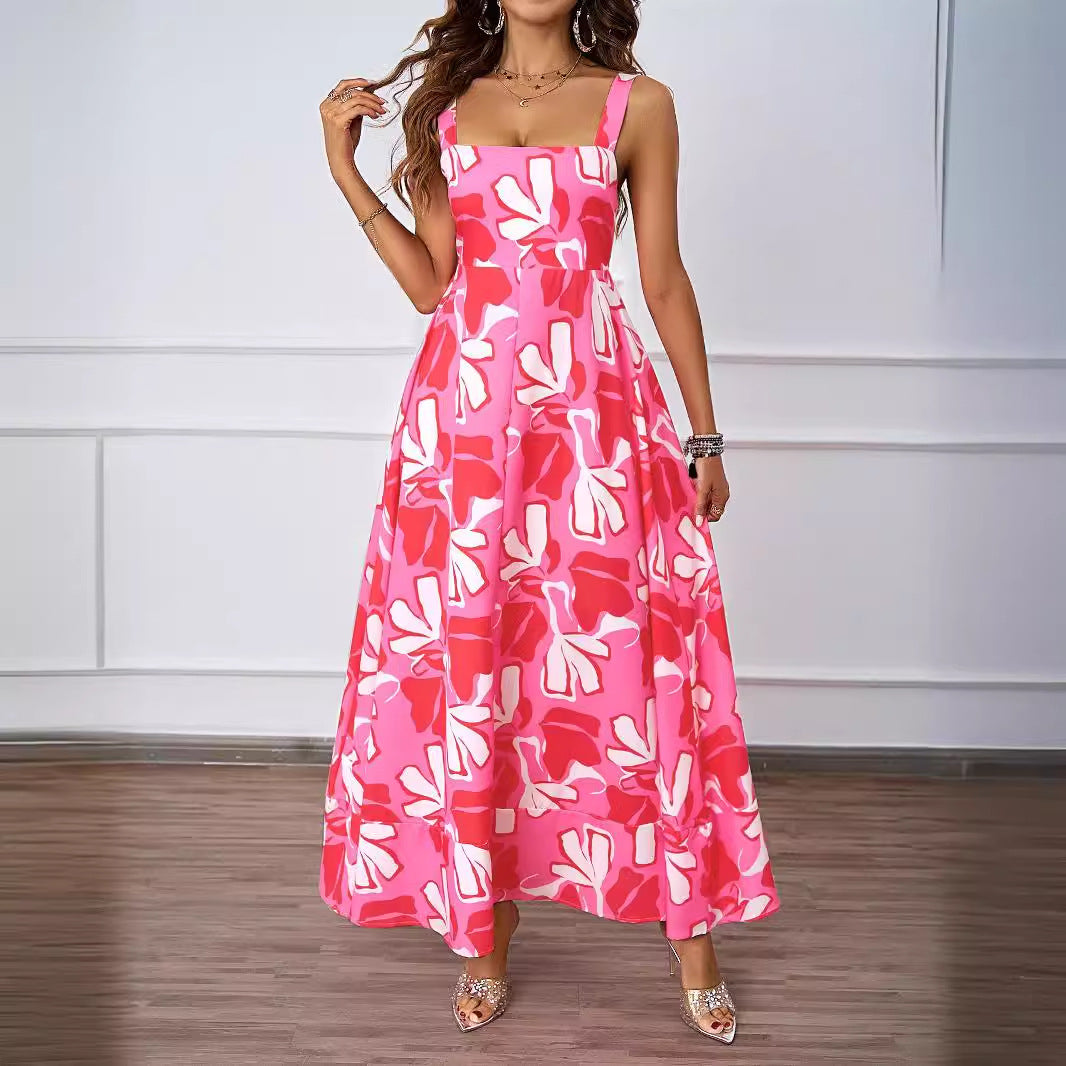 Floral-Print A-Line Summer Dress