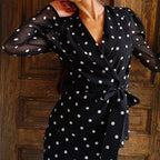 Polka-Dot Shirt & Long Skirt Set