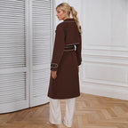 Women's Waist-Tie Long Trench Coat