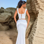 Women's Lace Sleeveless Maxi Top and Skirt Two-Piece Set