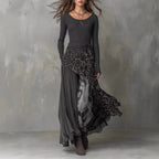 Leopard Print Elastic Waist Large Swing Casual Dress