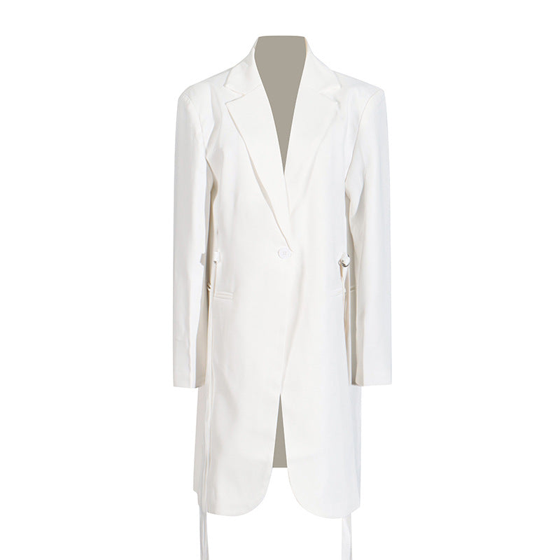 Women's V-Neck Ribbon-Detail Long-Sleeve Dress