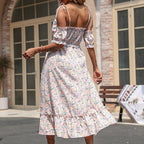 Women's Floral Off-Shoulder Ruffle Dress