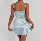 Deep V-Neck Cutout Mini Dress